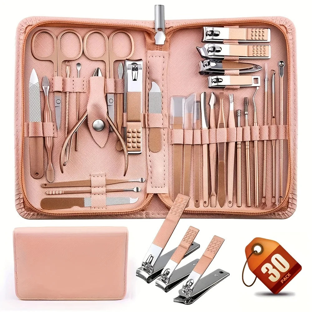 Lumara 30-Piece Nail Clippers & Grooming Kit with Travel Case