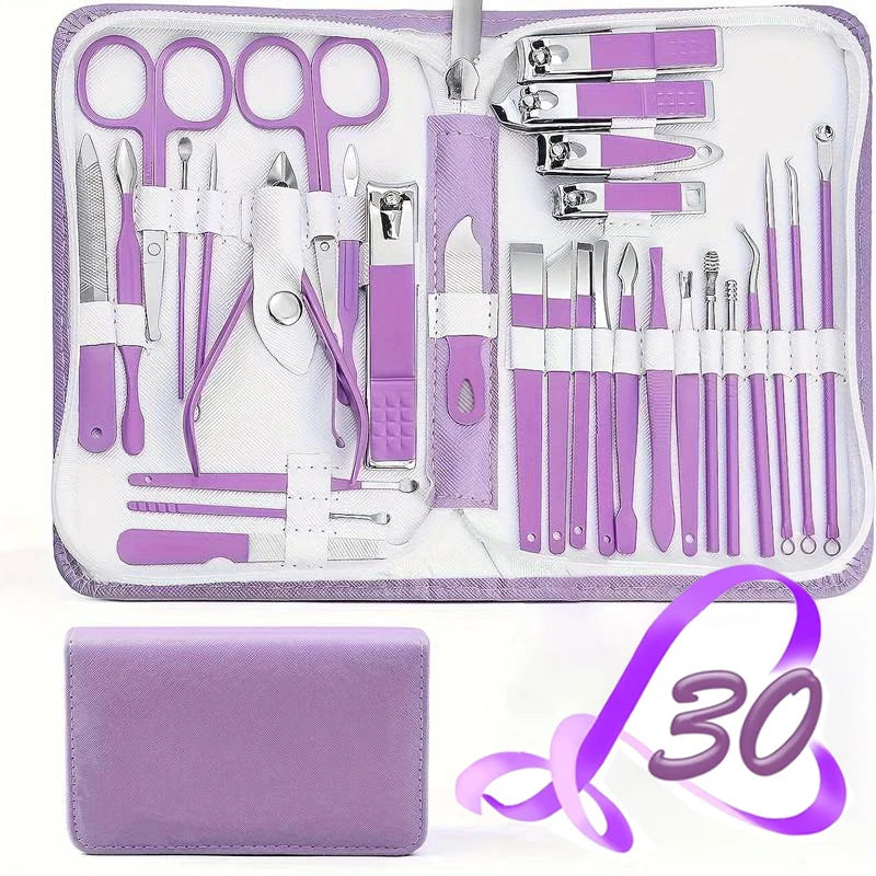 Lumara 30-Piece Nail Clippers & Grooming Kit with Travel Case