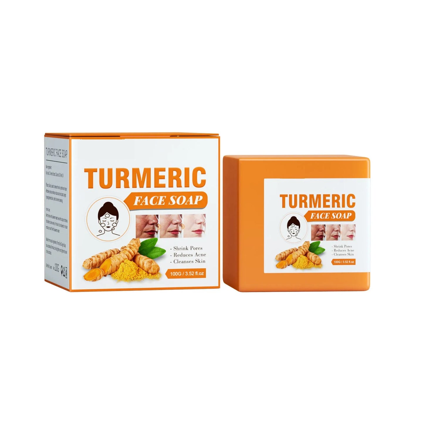 Soap Bar For Face & Body,Underarms,Reduces Acne Fine Lines,Fades ,Face WashSoap Repairing Smoothing Skin Turmeric Face Soap